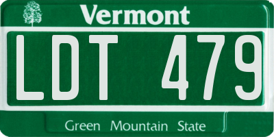 VT license plate LDT479