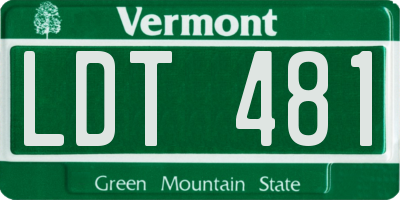 VT license plate LDT481