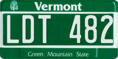 VT license plate LDT482