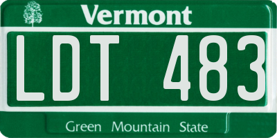 VT license plate LDT483
