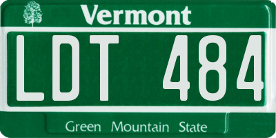 VT license plate LDT484