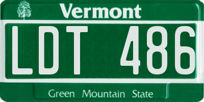 VT license plate LDT486