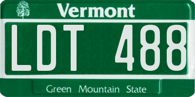 VT license plate LDT488