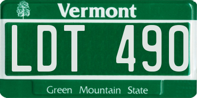 VT license plate LDT490