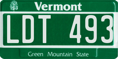 VT license plate LDT493