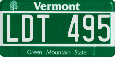 VT license plate LDT495