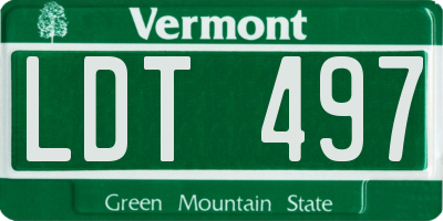 VT license plate LDT497