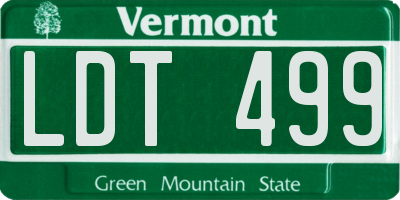 VT license plate LDT499