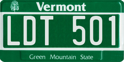 VT license plate LDT501