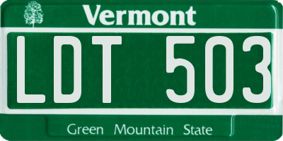 VT license plate LDT503