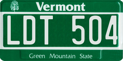 VT license plate LDT504