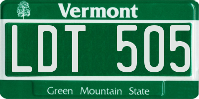 VT license plate LDT505