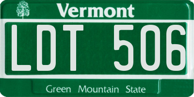 VT license plate LDT506