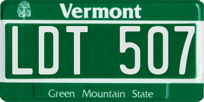 VT license plate LDT507