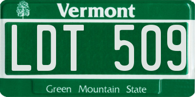 VT license plate LDT509