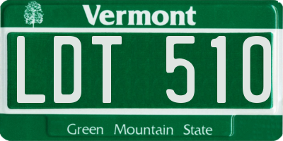 VT license plate LDT510
