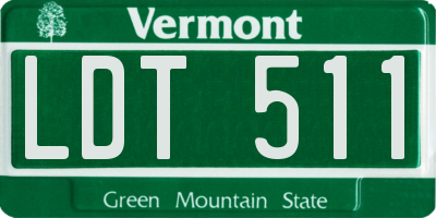 VT license plate LDT511