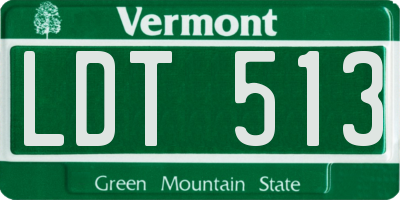 VT license plate LDT513