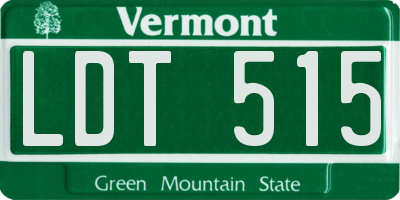VT license plate LDT515