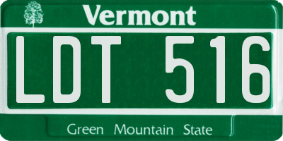 VT license plate LDT516