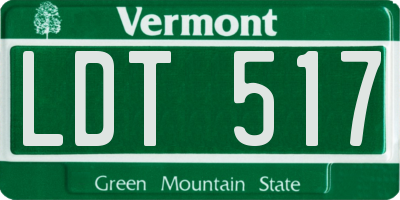 VT license plate LDT517