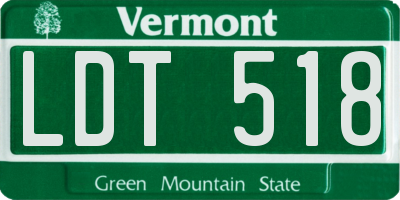 VT license plate LDT518