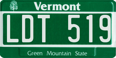 VT license plate LDT519