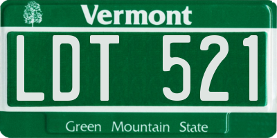 VT license plate LDT521