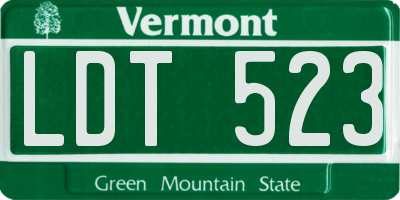 VT license plate LDT523