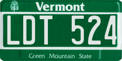 VT license plate LDT524