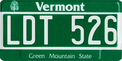 VT license plate LDT526