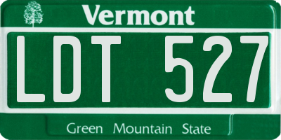 VT license plate LDT527