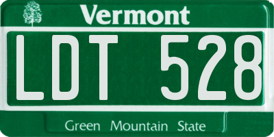 VT license plate LDT528