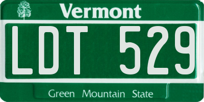 VT license plate LDT529
