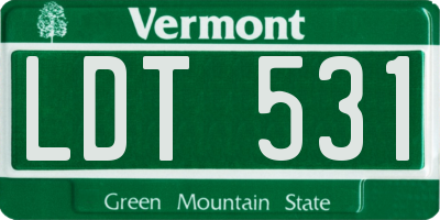VT license plate LDT531