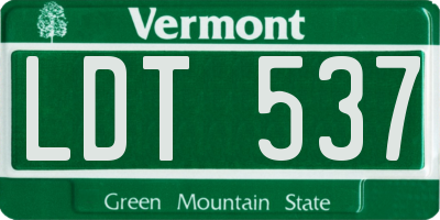 VT license plate LDT537