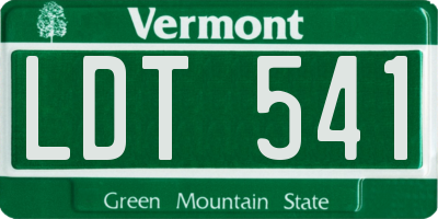 VT license plate LDT541