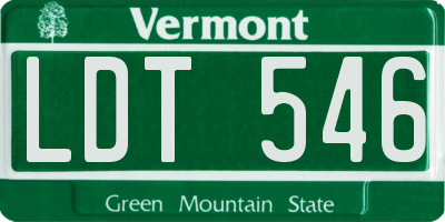 VT license plate LDT546