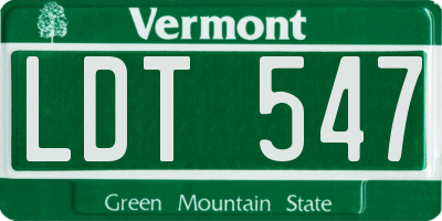 VT license plate LDT547