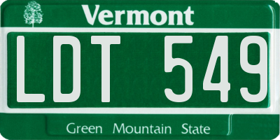 VT license plate LDT549