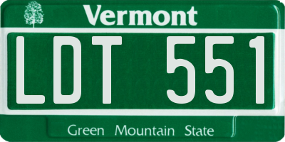 VT license plate LDT551