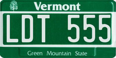 VT license plate LDT555