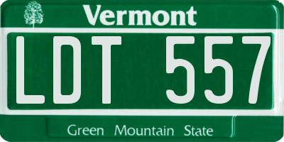 VT license plate LDT557