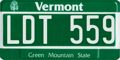 VT license plate LDT559