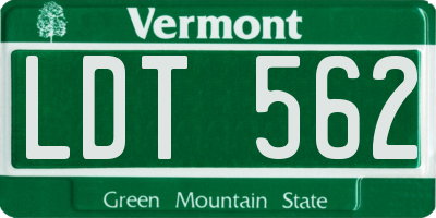 VT license plate LDT562
