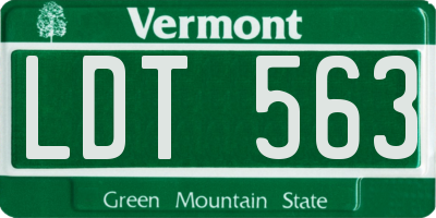 VT license plate LDT563