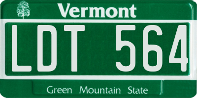 VT license plate LDT564