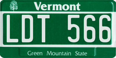 VT license plate LDT566