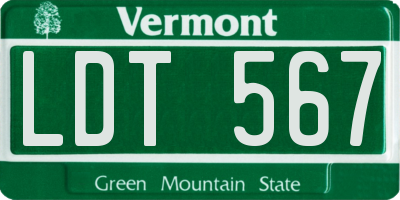 VT license plate LDT567