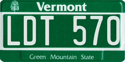 VT license plate LDT570